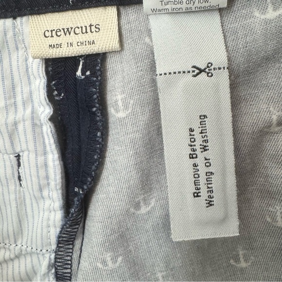 CREWCUTS Anchor Print Capri Pants Blue & White 100% Cotton Adjustable Waist 6 - Picture 11 of 16